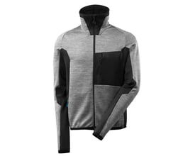 Mascot fleecetrøje Advanc17103-316 i grå og sort, str. XS, med lynlås og to praktiske lynlåslommer.