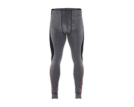 Blåkläder Workwear undertøjsbuks til mænd i grå og sort merino uld med kontrastsyninger og rød detalje ved ankel.