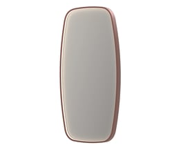Sanibell SP31 spejl, 50x100cm, med børstet kobber aluramme og integreret dæmpbar LED-belysning i rammen.