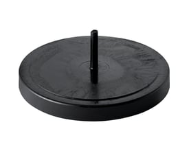 Geberit 110 mm afpropningsstykke i sort PEH-materiale vist med en 3/4 profil på en hvid baggrund, der fremhæver dets ensartede overflade.
