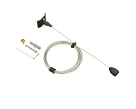 Scan Products Mita 1F wiresæt i sort 3 meter, medfølgende monteringsdele som skruer, rawlplugs og unbrakonøgle.