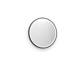 Svedbergs Ista rundt spejl Ø60cm med sort mat ramme og integreret LED-lys.