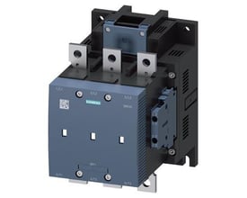 Siemens vakuum kontaktor, 3-polet, størrelse S10, 225A AC-3, med busbar tilslutning og potentialfri kontakter.
