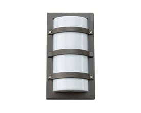 SG Armaturen Vægarmatur Trio E27/60W i grafit, firkantet med 3 sikringsbøjler og hvidt opalt glas.