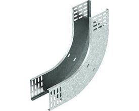 OBO Bettermann galvaniseret vertikalbøjning 90 grader til kabelbakker med 85 mm sidehøjde og 300 mm bredde.