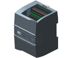 Siemens SIPLUS S7-1200 SM 1223 16 DI/16 DQ RLY digital input/output modul med klemmer og nummerering.
