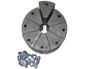 Hydroscand pressebakker f/H16P til 12-14 mm slanger, med "22" markeret på metaloverfladen, ses med en pakke skruer ved siden af.