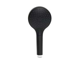 Mat sort håndbruser med rub clean funktion og 3 strålefunktioner, vist isoleret på hvid baggrund.