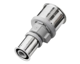 Roth KU-samlemuffe i PPSU med dimensionerne 50 x 40 mm, DVGW-godkendt til drikkevand, vist på hvid baggrund.