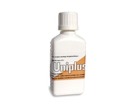 Unipak Uniplus loddepasta 50 ml tube set fra siden med advarselssymboler på etiketten.
