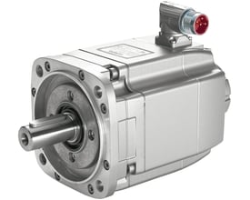 Siemens SIMOTICS S Synkron motor 1FK7-CT med 2,3kW effekt, 600V, 11Nm drejningsmoment og 3000 RPM, fremstillet i aluminium.