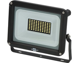 Frontvisning af Brennenstuhl 30W LED projektør med tydeligt synlige LED'er, mærkelogo og robust ramme.