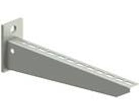 Legrand CRP 600-X konsol til vægmontering, 121 x 617 mm, fremstillet af varmgalvaniseret stål med synlige monteringshuller og perforeringer.