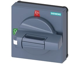 Siemens Håndtag 8UD1 i grå med teksten 'ON' og Siemens logo, 75x75mm, til 45mm håndtag.