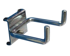 Maskinfabrikken Universal dobbelt værktøjskrog i metal, 45 mm bred, 90 graders vinkel og Ø6 mm krogdiameter.