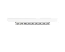 En lang, hvid SLV IN-LINE 46 48V spot med mange LED'er sidder monteret på en skinne, klar til brug.