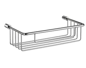 Smedbo Sideline sæbe/svampekurv i poleret krom, fremstillet af massiv messing, med skjult montage og målene 215x117x60 mm.