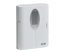 Urmet Ringeklokke Croma 230A fra Grothe, hvid med en oval grå højttalergitter og Grothe logo.