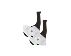 SG Armaturen Lineal T-ceiling Extension kit i sort, med hvide monteringsbeslag og sorte forlængere, præsenteret isoleret mod hvid baggrund.