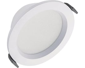 Ledvance CMF ZB-downlight i hvid med opal diffuser, set skråt forfra; armaturet har 13 W og 1430 lm.