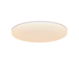 Nordlux Vic 29 LED loftlampe i hvid plast, 4,8 cm høj, med 2100 lumen og 3000K farvetemperatur.