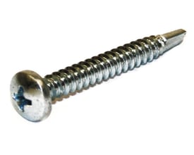Selvskærende skrue med panhoved og PH 2 kærv, 4,2x25 mm, elgalvaniseret med borspids til metalmontage.