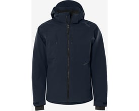 Fristads GLS 300453 skaljakke i marineblå, fremstillet af genanvendt polyester med 4-vejsstretch, vandtæt og vindtæt materiale.