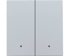 Niko Smart tangent med linse til 2-tryk afbryder i sterling, med diskret LED-indikator på hver knap.