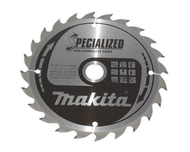 Makita rundsavklinge, 165x20mm med 24 tænder, 1.5mm tyk optimeret til snit i træ på akku save.