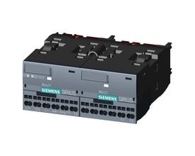 Siemens funktionsmodul til IO-Link med reverseringsstart, model 3RA2711-2BA00, set skråt forfra med synlige klemmer.