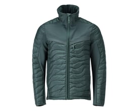 Mascot termojakke i skovgrøn, 4XL, med quiltet front og glatte, elastiske sidestykker for øget bevægelsesfrihed.