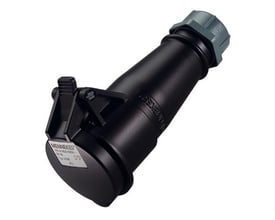 Siemens QAE3010.016 indstiksføler med Pt100 sensor og gråt DIN-hoved, vist på hvid baggrund.