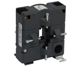 Schneider Electric split core strømtransformer type GD til 250 A / 5 A, mørkegrå, med synlige skruer til montering.