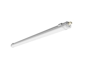 Hvidt V-TAC LED-armatur på 150 cm med mælkehvid skærm, kabelindføring og 3-i-1-kulør.