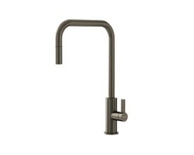 Lavabo Alkymist 588 RS Square køkkenarmatur i bronze med høj, kantet U-tud, enkelt greb og udtræk.