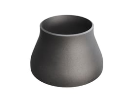 Konisk reduktion af P235GH stål med mål 323,9/7,1x219,1/6,3 på hvid baggrund.