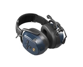 Hellberg Xstream Multi-point høreværn fotograferet fra siden med fokus på bommikrofonen og den drejelige ørekop.