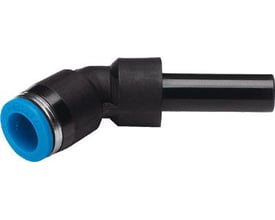 Festo lige-forbindelse QSW-6HL med push-in sleeve til 2,7 mm rør, med blå og sort farvedetalje.