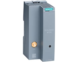 Siemens Scalance W761-1 RJ45 IWLAN access punkt, grå enhed med R-SMA antenne tilslutning og synlige indikatorlys.