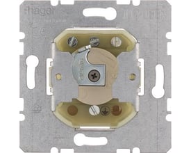 Hager trykindsats til nøgleafbryder, model WDE385620, set forfra med synlige tilslutninger og metalramme.