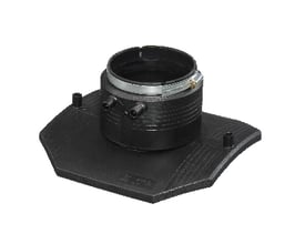 Georg Fischer ELGEF Plus tilslutningsbøjle til topload installation, fremstillet af sort PE100 SDR11 materiale med stålklemme.