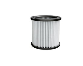 Nilfisk filter til Multi L og Buddy LL med cylindrisk, hvidt filter og sorte kanter.