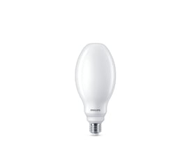 Philips CorePro LED HPL-lyskilde med mat, hvid oval kuppel og E27-sokkel, 28,5 W og 5.300 lm.