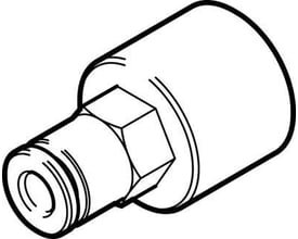 Festo lige forskruning NPQH-D-G14F-Q8-P10 med push/pull princip, nominel størrelse 7 mm, til montering i alle positioner.