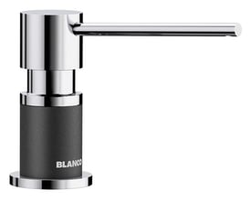 BLANCO LATO sæbedispenser i antracit og krom med SILGRANIT®-look, 300 ml kapacitet, 314 mm høj.