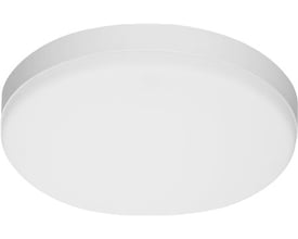 Opple RD275 vægmonteret LED-armatur på 14 W med rund form, hvidt armaturhus og flad front.