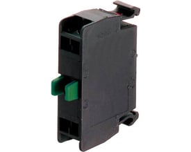 Eaton kontaktelement M22-CKC10 med 1 slutte (NO) og fjederterminaler til bundmontage i sort plast.