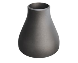 Koncentrisk reduktion i P235GH stål, 88,9 mm til 42,4 mm, med en mat grå overflade og hvid baggrund.