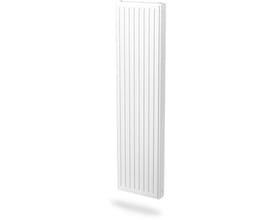 Purmo VR21 lodret panelradiator i hvid RAL9016, 1800 mm høj og 750 mm lang, vist på hvid baggrund med skygge.