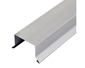 En lige sternkapsel i blankt aluminium med en bredde på 36 mm og en længde på 1 meter, vist på hvid baggrund.